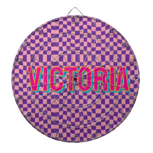 2D Retro Kleurrijke Lettertype Naam Dartbord