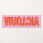2D Retro Sterren Roze Rood Naam Yoga Mat (Voorkant (horizontaal))