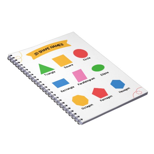 2D Shape Namen School Onderwijs Leren Notitieboek (Rechterzijde)