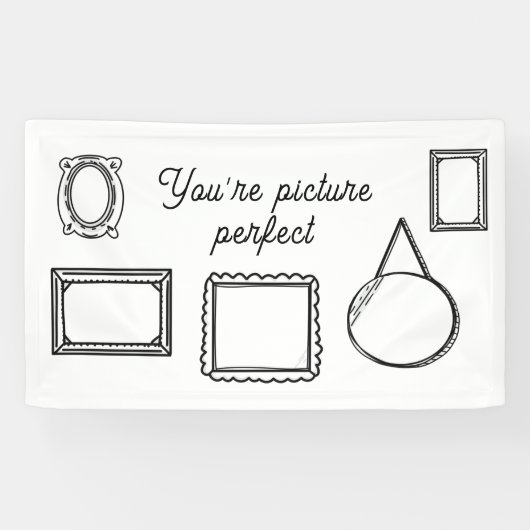 2D-stripboekstijl fotocabine-achtergrond  Spandoek (Horizontaal)