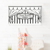 2D-verjaardagsfeestje in comicstijl achtergrond Spandoek (Insitu)