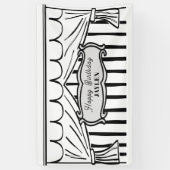 2D-verjaardagsfeestje in comicstijl achtergrond Spandoek (Verticaal)