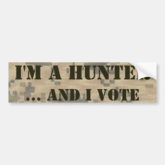 2de amendement Hunter en Voter Bumpersticker (Voorkant)
