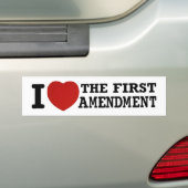 2de amendement I houdt van het eerste amendement o Bumpersticker (Op auto)