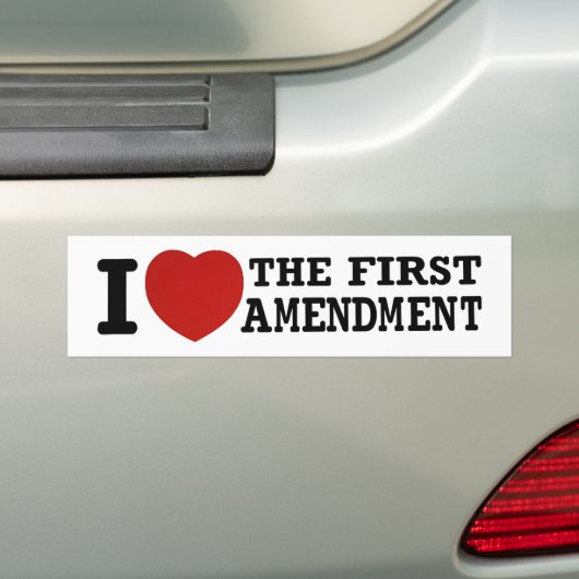 2de amendement I houdt van het eerste amendement o Bumpersticker (Op auto)