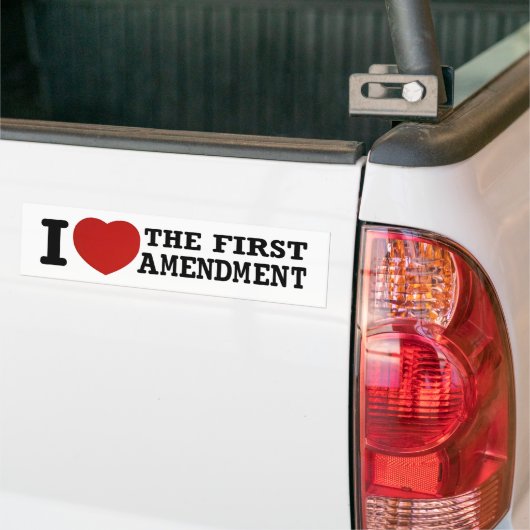 2de amendement I houdt van het eerste amendement o Bumpersticker (Op Truck)