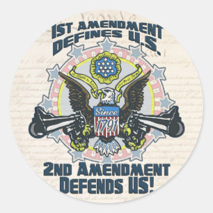 2de amendement verdedigt Pistool-Toting Eagle Gear Ronde Sticker