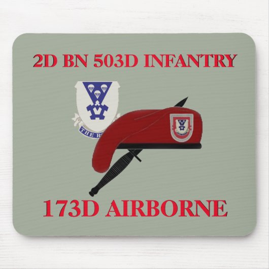2DE BN 503D INFANTRY 173RD LUCHTVAARTMOUSEPAD MUISMAT (Voorkant)