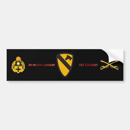 2DE BN 5E CAVALRY 1ST CAVALRY-BUMPERSTICKER BUMPERSTICKER (Voorkant)