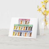 2de februari: Cartoon katten Kaart (Gele Bloem)