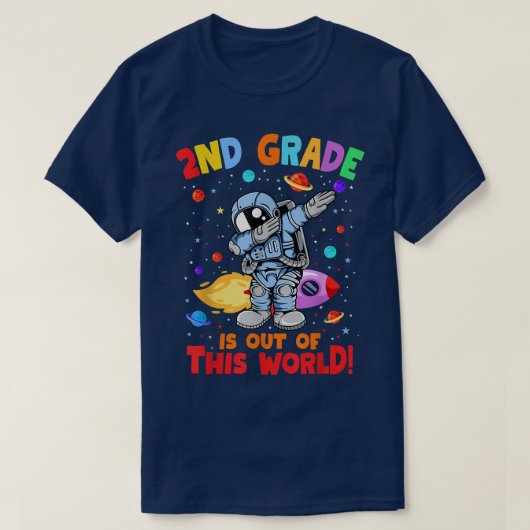 2de graad is uit deze World Space Rocket Tweede T-shirt (Design voorkant)