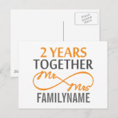 2de Jubileum de heer Dhr. & Mrs Infinity Gepersona Briefkaart (Voorkant / Achterkant)