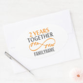 2de Jubileum de heer Dhr. & Mrs Infinity Gepersona Ovale Sticker (Envelop)