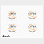 2de Jubileum de heer Dhr. & Mrs Infinity Gepersona Ovale Sticker (Vel)