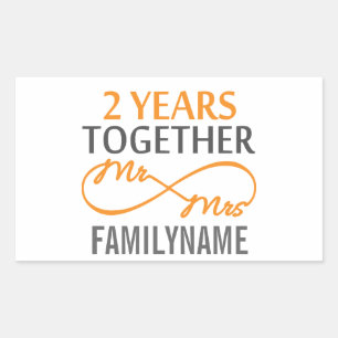 2de Jubileum de heer Dhr. & Mrs Infinity Gepersona Rechthoekige Sticker