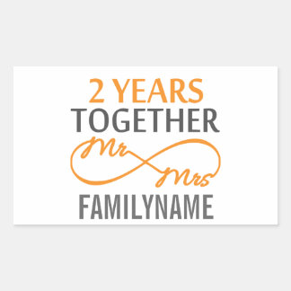 2de Jubileum de heer Dhr. & Mrs Infinity Gepersona Rechthoekige Sticker