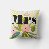 2de Jubileum mevrouw Lips Yellow White Blauwgroen Kussen (Achterkant)