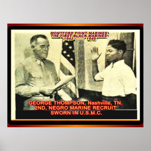 2DE NEGRO MARINE RECRUIT 1942 POSTER