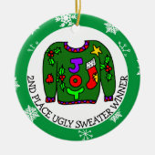 2DE PLAATS Oegly Sweater Contest Medal Keramisch Ornament (Voorkant)