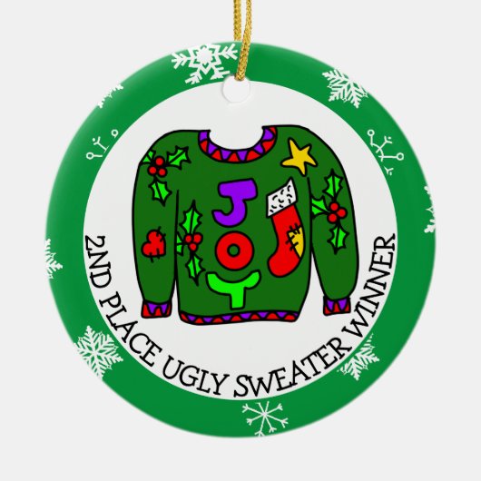 2DE PLAATS Oegly Sweater Contest Medal Keramisch Ornament (Voorkant)