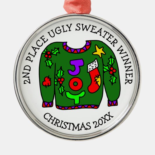 2DE PLAATS Oegly Sweater Contest Medal Metalen Ornament (Voorkant)