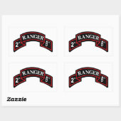 2de Ranger Battalion - 2de bataljon van Ranger Rechthoekige Sticker (Vel)