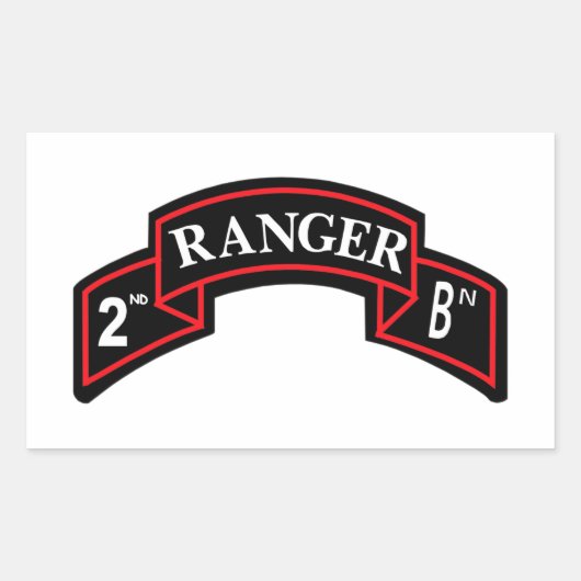 2de Ranger Battalion - 2de bataljon van Ranger Rechthoekige Sticker (Voorkant)
