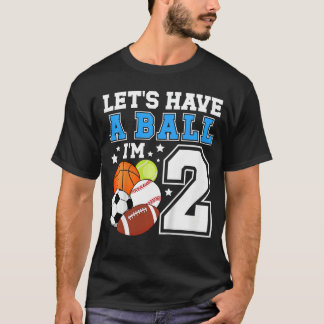 2de sportieve verjaardagsfeestjwee jaar oud verjaa t-shirt