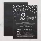 2de trouwdag krijtbord zwart zilver kaart (Voorkant / Achterkant)