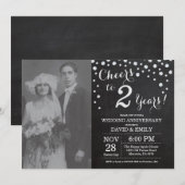 2de trouwdag krijtbord zwart zilver kaart (Voorkant / Achterkant)