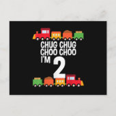 2de verjaardag Chug Chug Choo Choo Ik ben twee tre Aankondigingskaart (Voorkant)