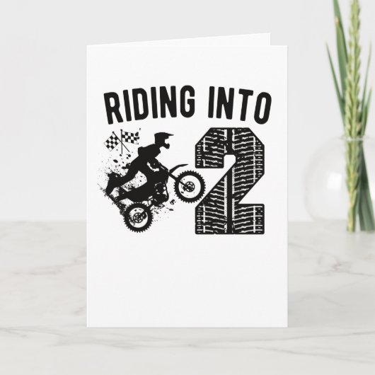 2de verjaardag: Gift Dirt Bike 2 jaar oude motocro Kaart (Voorkant)