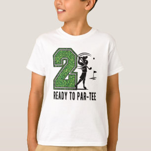 2de verjaardag: Gift Golf Player 2 jaar oude jonge T-shirt