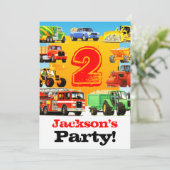 2de verjaardag Grote vrachtwagen Kaart (Staand voorkant)