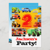 2de verjaardag Grote vrachtwagen Kaart (Voorkant / Achterkant)