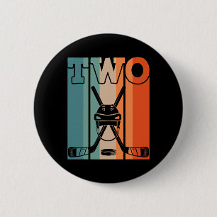 2de verjaardag hockey 2 jaar oud 2jr jongens meisj ronde button 5,7 cm