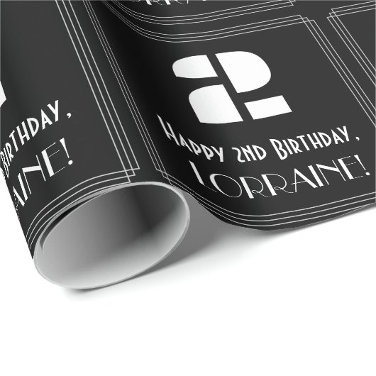 2de verjaardag: Kunst Deco Geïnspireerde kijk 2 &  Cadeaupapier (Rol Hoek)