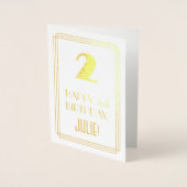 2de verjaardag: Kunst Deco Geïnspireerde kijk 2 &  Folie Kaarten (Voorkant)