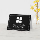 2de verjaardag: Kunst Deco Geïnspireerde kijk 2 & Kaart (Gele Bloem)