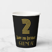 2de verjaardag: Kunst Deco Geïnspireerde kijk 2 &  Papieren Bekers (Achterkant)