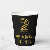 2de verjaardag: Kunst Deco Geïnspireerde kijk 2 &  Papieren Bekers (Voorkant)