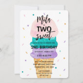 2de verjaardag van de bevalling van meisjes Ice Cr Kaart (Voorkant)