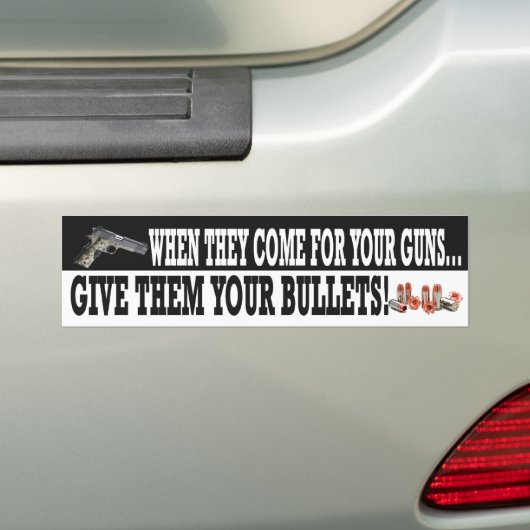 2de wijziging pistool rechten bumpersticker (Op auto)