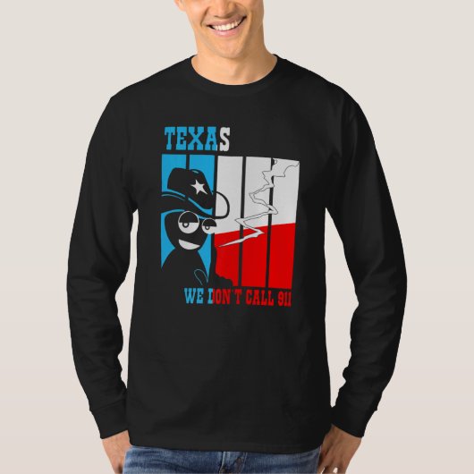 2de wijziging Pistool Texas We bellen niet naar 91 T-shirt (Voorkant)