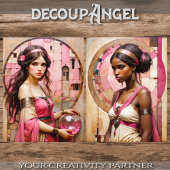 2Design Elegantie in dualiteit Roze - Decoupage - Tissuepapier