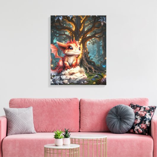 # 2Drakenwereld Canvas Afdruk (Insitu (Woonkamer))