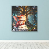# 2Drakenwereld Canvas Afdruk (Insitu (Houten vloer))