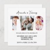 2e 2e verjaardagsfeestje gunsten voor meisjes jong kaart (Voorkant / Achterkant)