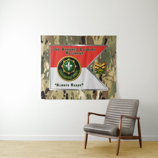2e ACR Pantsercavalerie Regiment “Altijd Bereid” Wandkleed (In Situ (horizontaal))