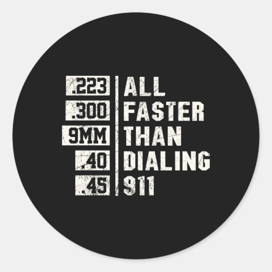 2e ADT 9mm alles sneller dan 911 bellen Ronde Sticker (Voorkant)